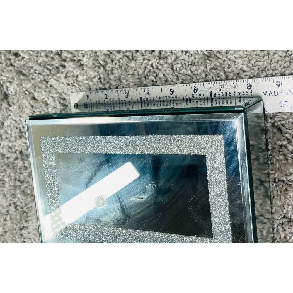 Mirror Jewelry Rectangle Box Organizer Trinket Room Decor